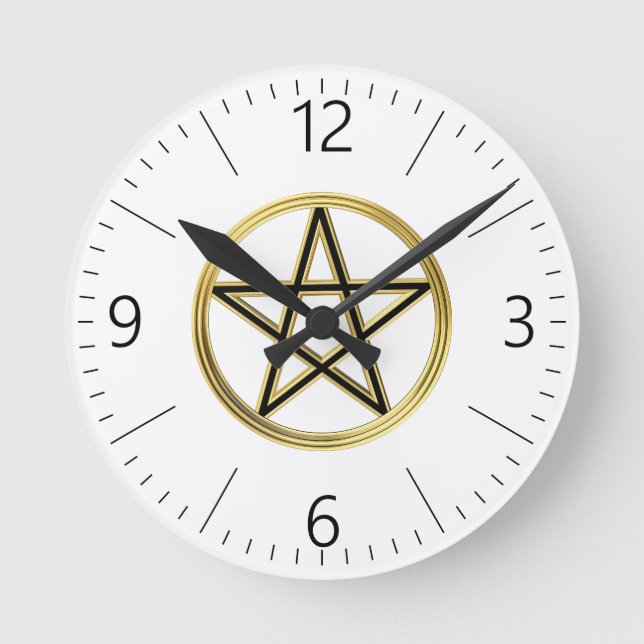 Golden pentagram rund klocka (Framsida)