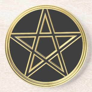 Golden pentagram underlägg sandsten