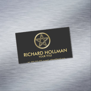 Golden pentagram visitkortmagnet