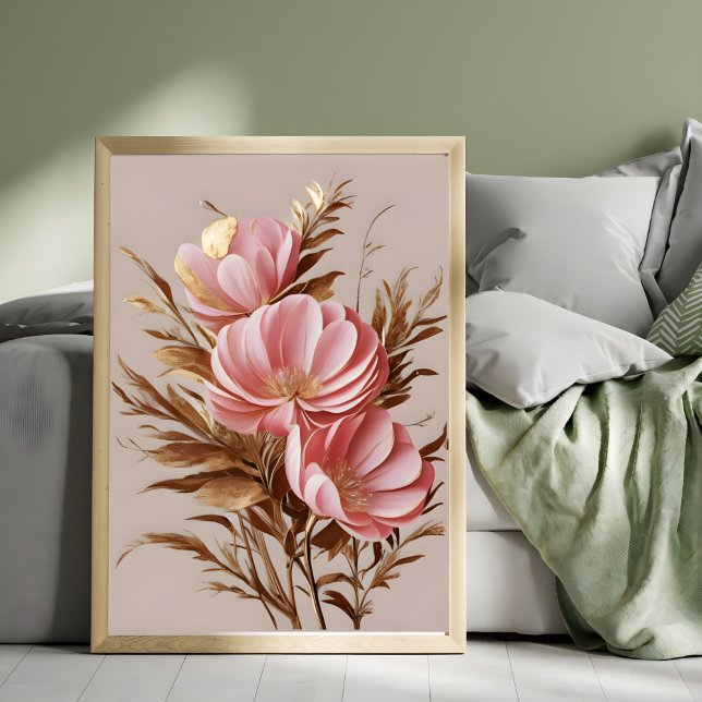 Golden Peony Elegance Fototryck (Skapare uppladdad)