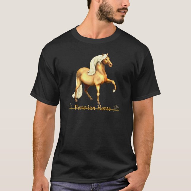 Golden Peruvian Horse Tee Shirt (Framsida)