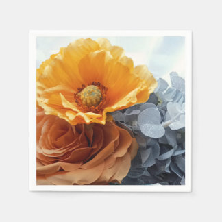 Golden Petals and Grey Foliage Napkin Pappersservett