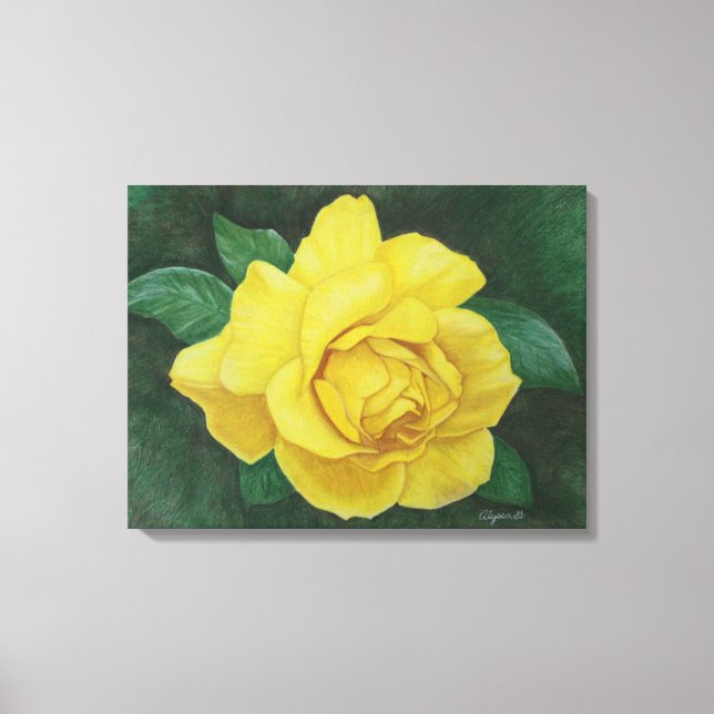 Golden Petals Wrapped Canvas (Framsida)