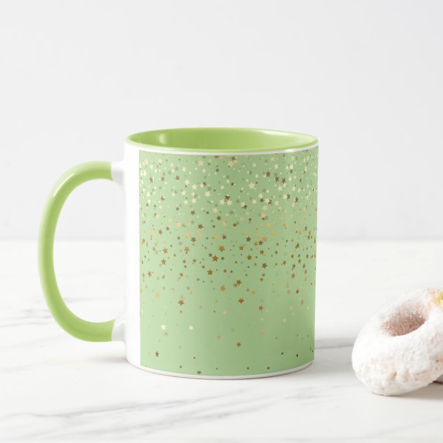 Golden Petite Stars Coffee Mugg-Apple Grönt Mugg (Med munk)