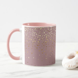 Golden Petite Stars Coffee Mugg-Mauve Mugg