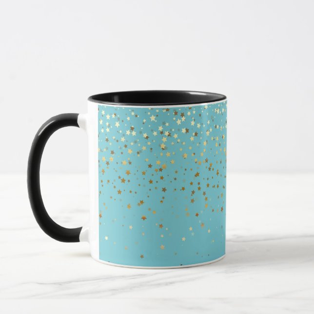 Golden Petite Stars Two-Tone Coffee Mugg-Brgt Aqua Mugg (Vänster)