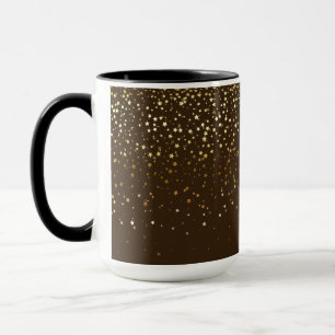 Golden Petite Stars Two-Tone Coffee Mugg-Brown Mugg