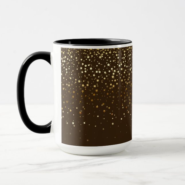 Golden Petite Stars Two-Tone Coffee Mugg-Brown Mugg (Vänster)