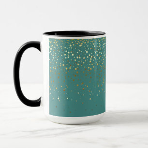 Golden Petite Stars Two-Tone Coffee Mugg-Coral Mugg