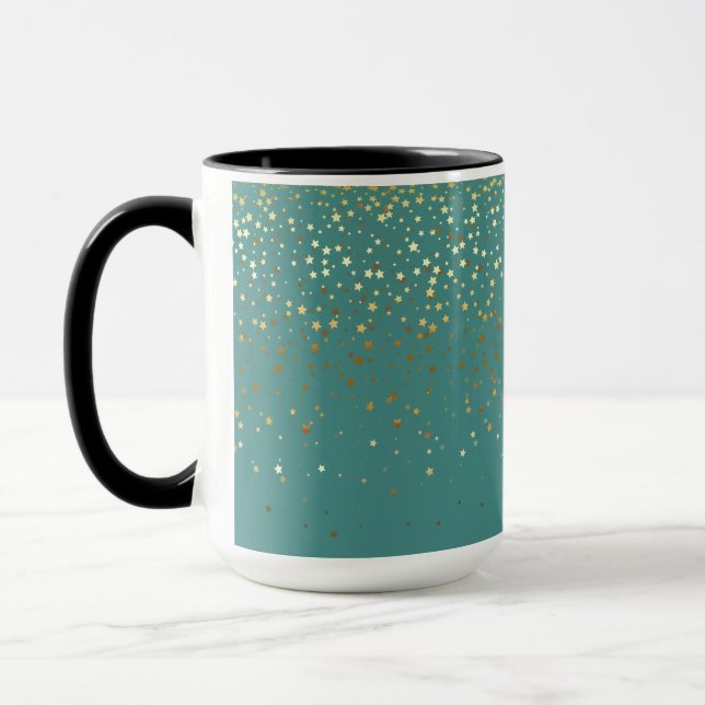 Golden Petite Stars Two-Tone Coffee Mugg-Coral Mugg (Vänster)