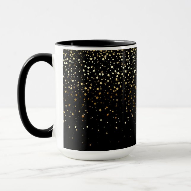 Golden Petite Stars Two-Tone Coffee Mugg-Noir Mugg (Vänster)
