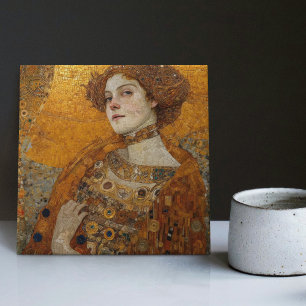 Golden Phase Gustav Klimt Mosaic Edwardian Woman C Kakelplatta