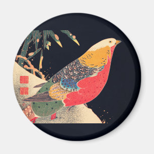 Golden Pheasant i Snö av Ito Jakuchu Magnet