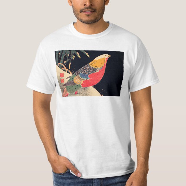 Golden Pheasant i Snö av Ito Jakuchu T Shirt (Framsida)