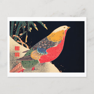 Golden Pheasant i Snö av Ito Jakuchu Vykort
