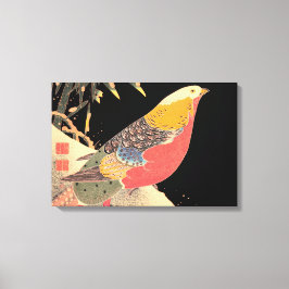 Golden Pheasant i Snö Itô Jakuchű bird art Canvastryck