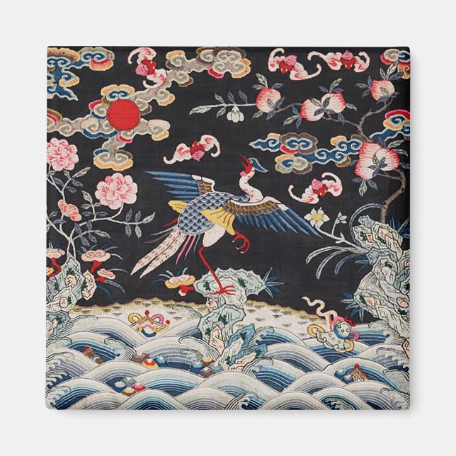 Golden Pheasant & Quing Dynasty /imperial China Magnet (Framsidan)
