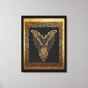 Golden Phoenix Elegance Canvastryck