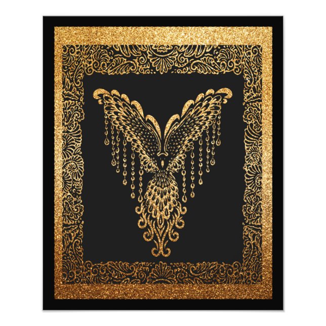 Golden Phoenix Elegance Fototryck (Framsidan)