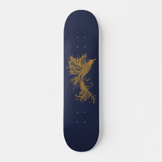Golden Phoenix på Blue Skateboard (Framsida)