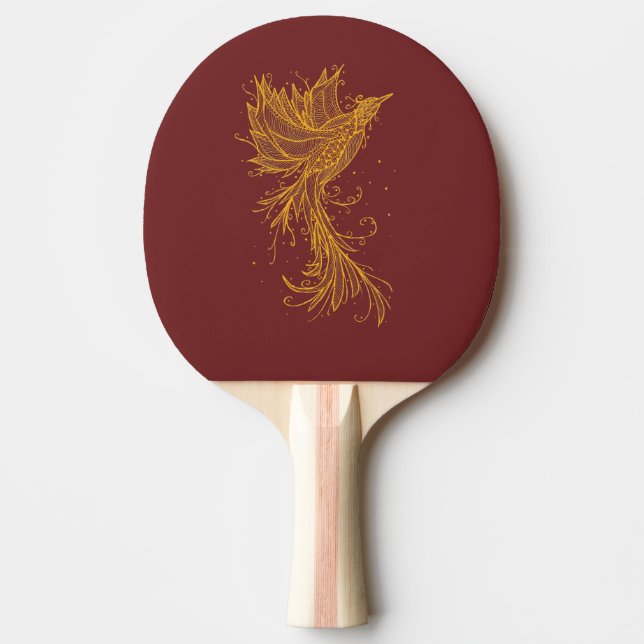 Golden Phoenix Red och Blue Ping Pong Paddle Pingisracket (Framsidan)