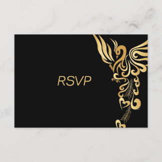 Golden Phoenix Stigning Bröllop OSA Card Kort