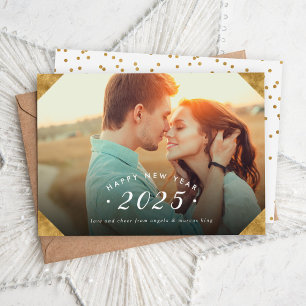 Golden Photo Overlay Gott nytt år Julkort