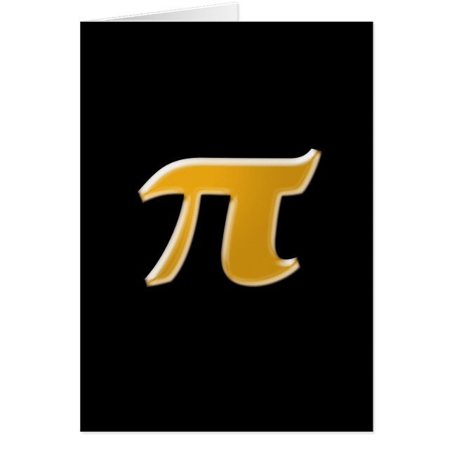 Golden PI på svart Hälsningskort (Framsidan)