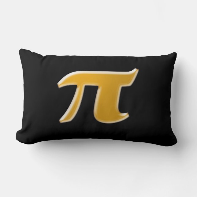 Golden PI på svart Lumbarkudde (Framsida)