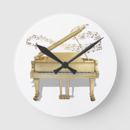 Golden Piano Clock Rund Klocka