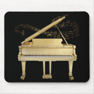 Golden Piano på svarta musslor Musmatta