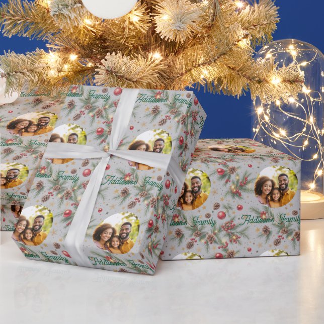 Golden Pine Frame Presentpapper (Helgdagar)