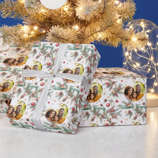 Golden Pine Frame Presentpapper (Helgdagar)