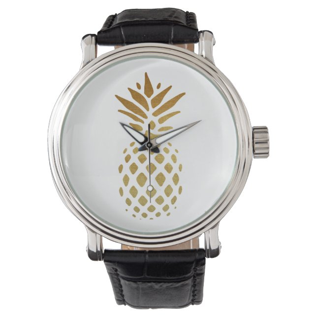 Golden Pineapple, Fruit i Guld Armbandsur (Framsida)
