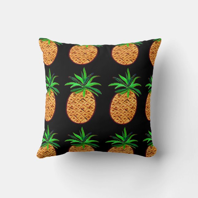 Golden Pineapple på Black Kudde (Baksida)