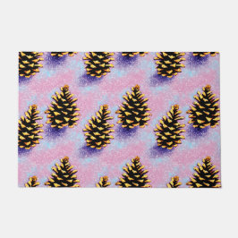 Golden Pinecones Door Mat