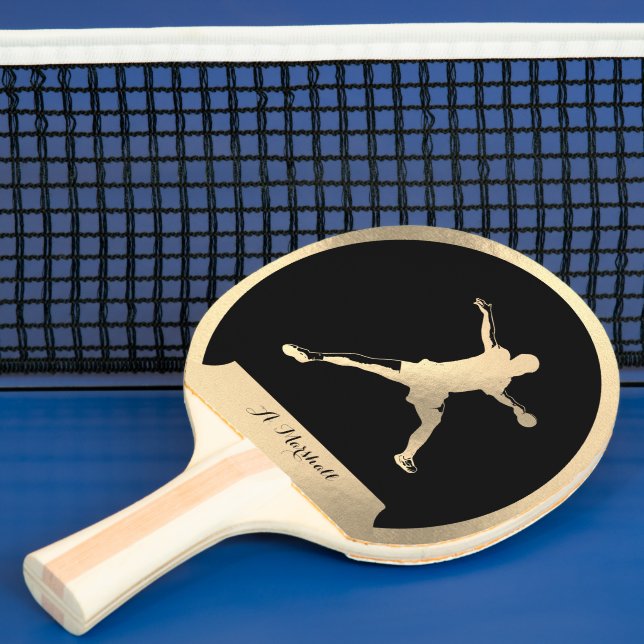 Golden ping-pong-spelare pingisracket (Insitu)
