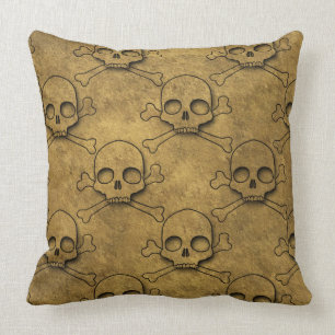Golden Pirater Skull Mönster Kudde