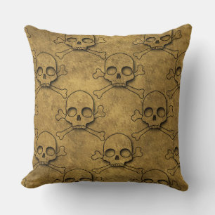 Golden Pirater Skull Mönster Kudde