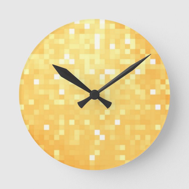 Golden Pixel Gnistra Rund Klocka (Framsida)