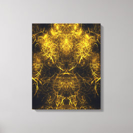 Golden Plasma Energy Fractal Art Canvastryck