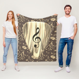 Golden Plectron - Snyggt design för musik i älskar Fleecefilt