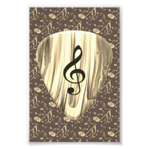 Golden Plectron - Snyggt design för musik i älskar Fototryck