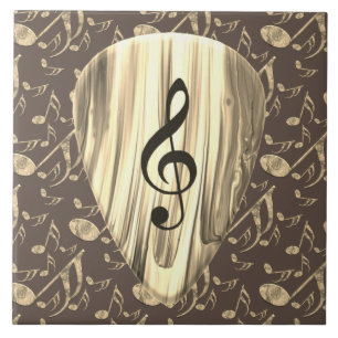 Golden Plectron - Snyggt design för musik i älskar Kakelplatta