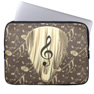 Golden Plectron - Snyggt design för musik i älskar Laptop Fodral