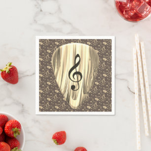 Golden Plectron - Snyggt design för musik i älskar Pappersservett