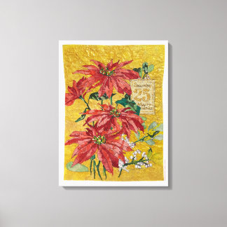 Golden Poinsettia© 25 December Julkonst Jul Canvastryck