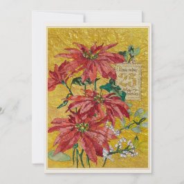 Golden Poinsettia | December 25 Holiday Party Inbjudningar