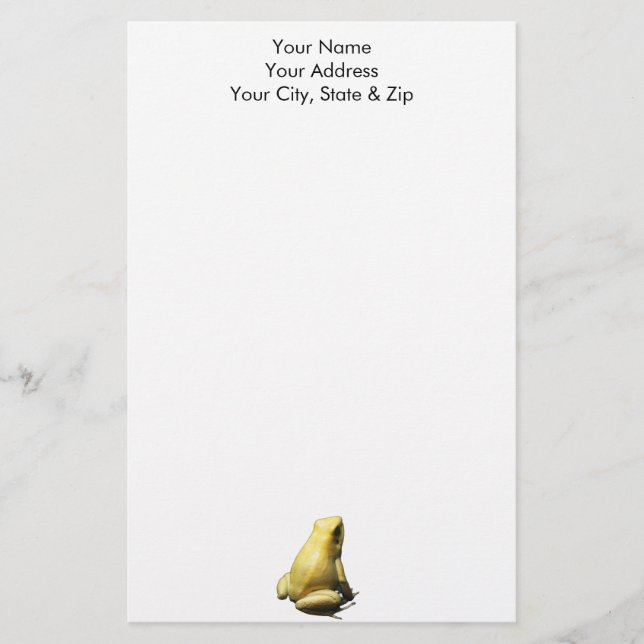 Golden Poison Frog Brevpapper (Framsida)