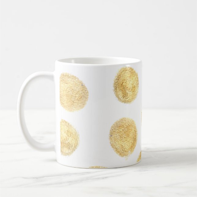 Golden Polka Dot Hand plockade Kaffemugg (Vänster)